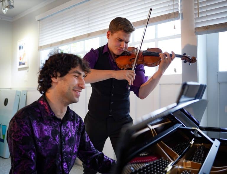 Maxim Lando and Tassilo Probst perform in Long Island, New York. Photographed by Rainer DeLalio