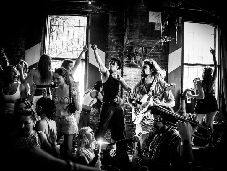 The Brass Monkeys perform at Radagast Beer hall and Grill, New York. Photographed by Rainer DeLalio